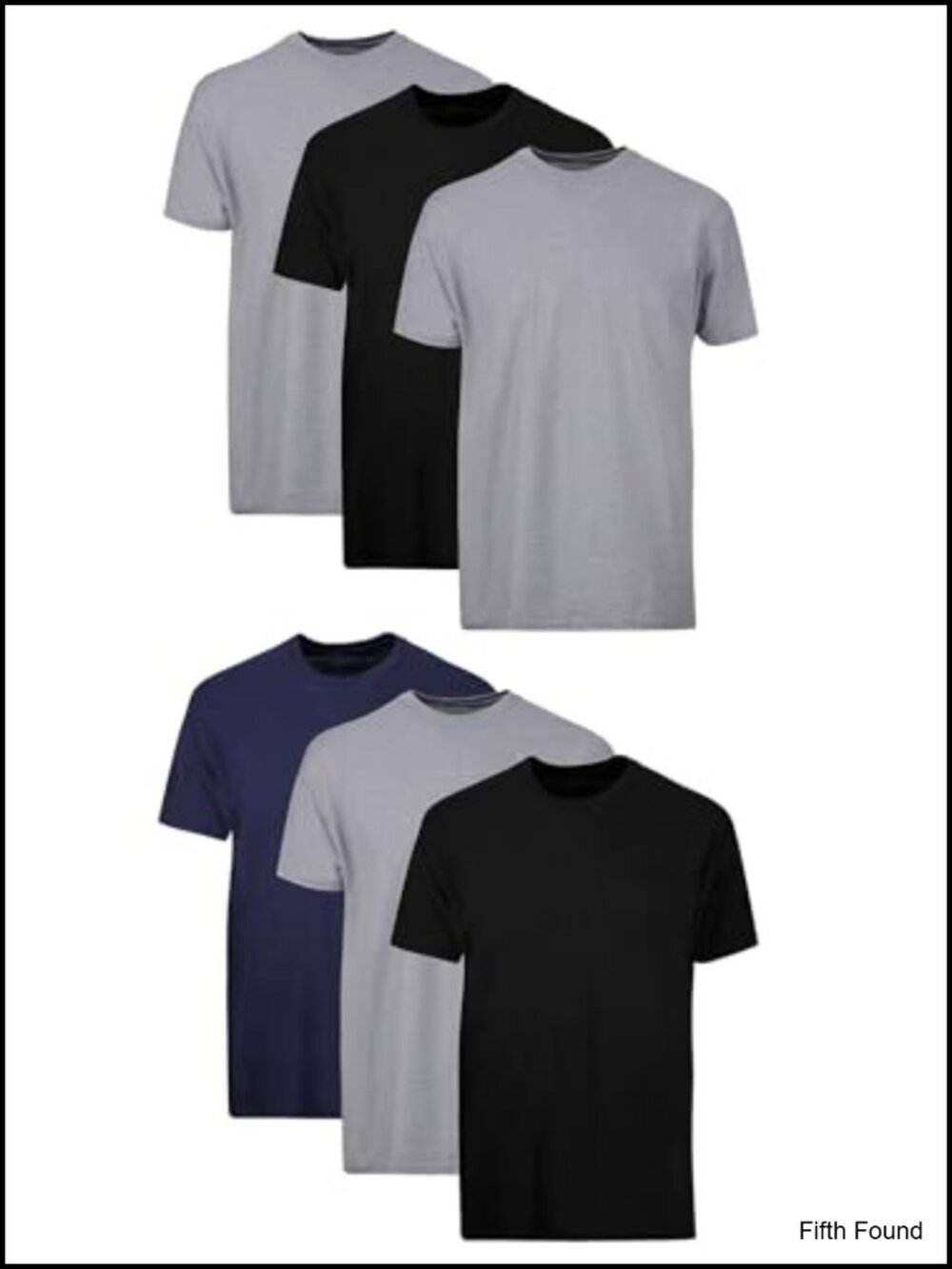 6 Pack Men's Cotton Undershirts Crew Neck Moisture Wicking